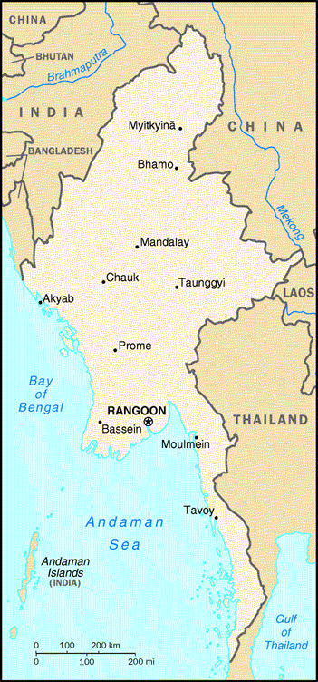 sehirler haritasi of myanmar burma